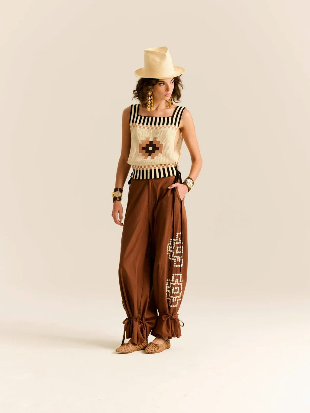 Carolina K Cleo Chacana Top - Brown Multi