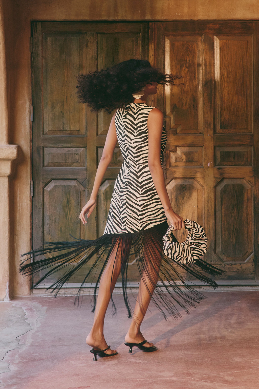 Simon Miller Casablanca Fringe Dress - Zebra Print