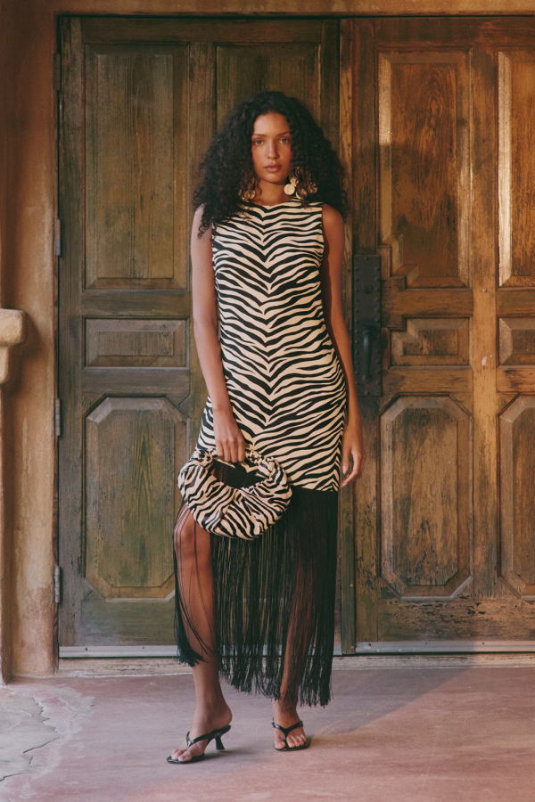 Simon Miller Casablanca Fringe Dress - Zebra Print