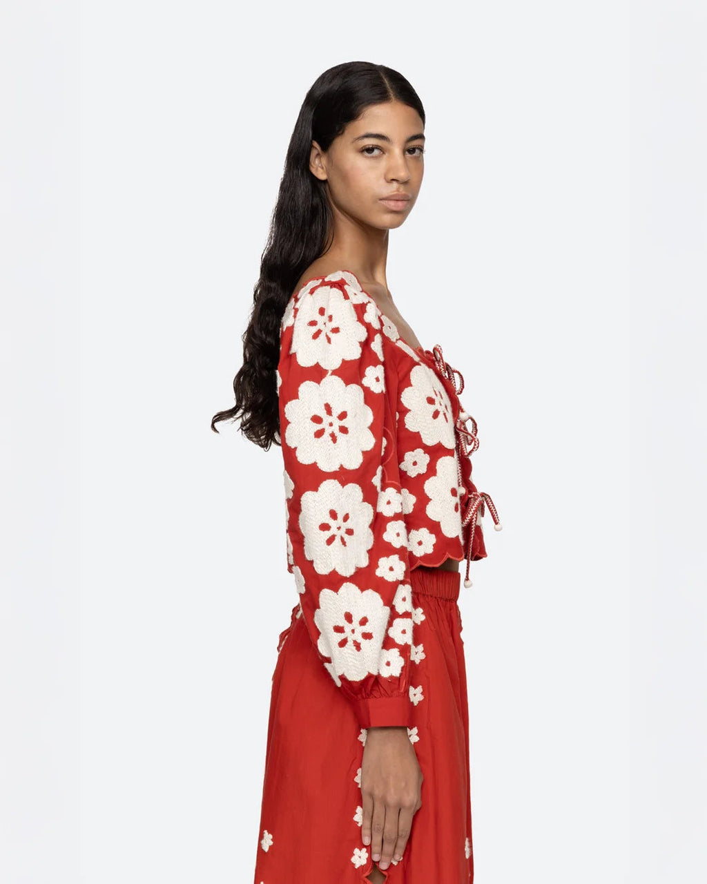 Sea NY Catrine Long Sleeve Top - Red