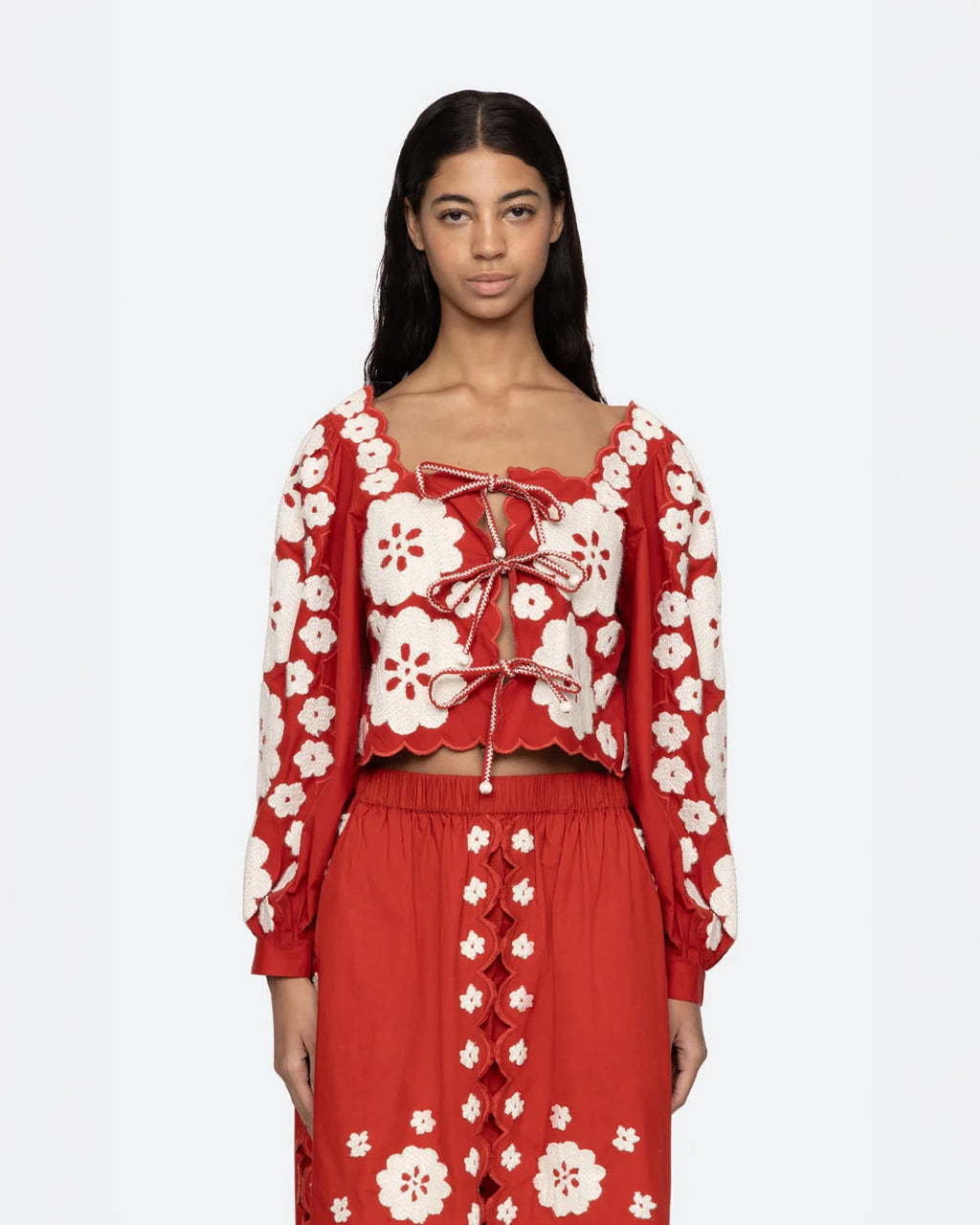 Sea NY Catrine Long Sleeve Top - Red
