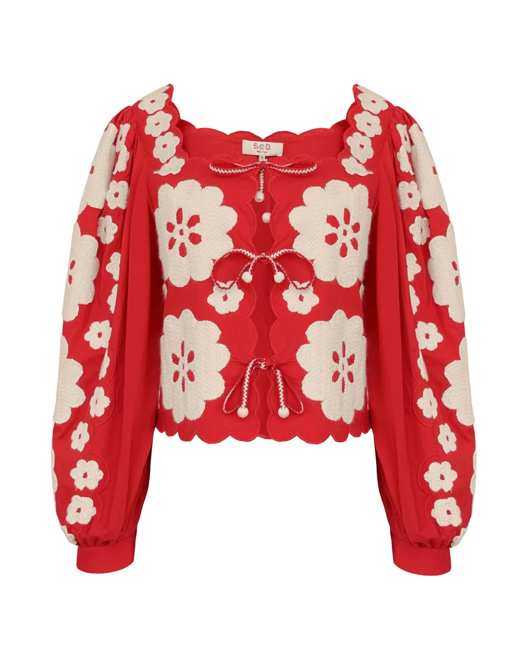 Sea NY Catrine Long Sleeve Top - Red