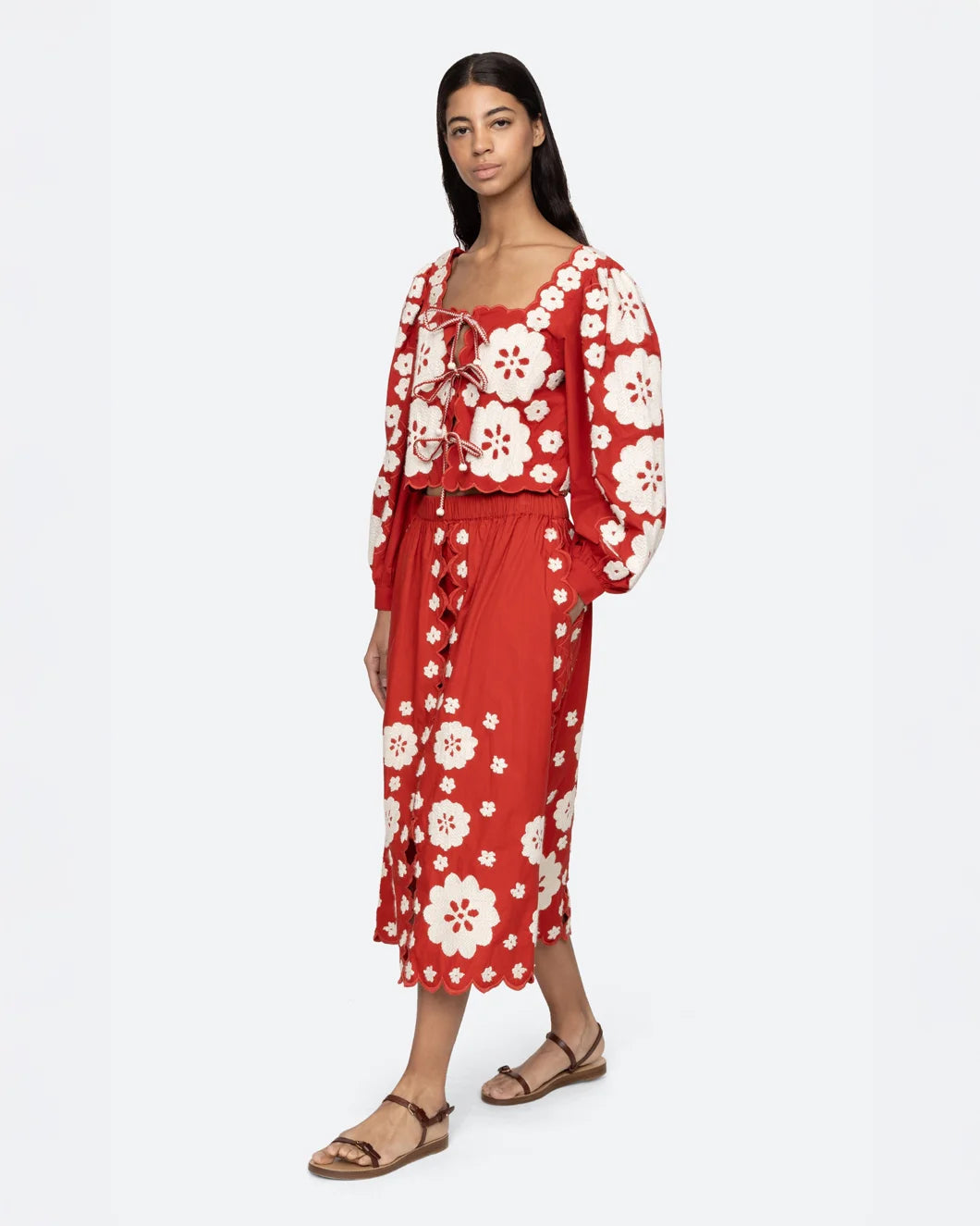 Sea NY Catrine Long Sleeve Top - Red