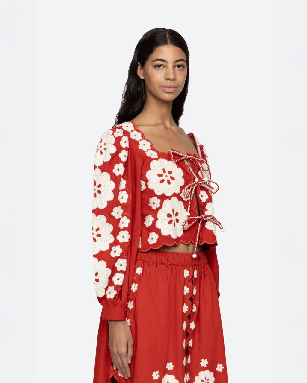 Sea NY Catrine Long Sleeve Top - Red