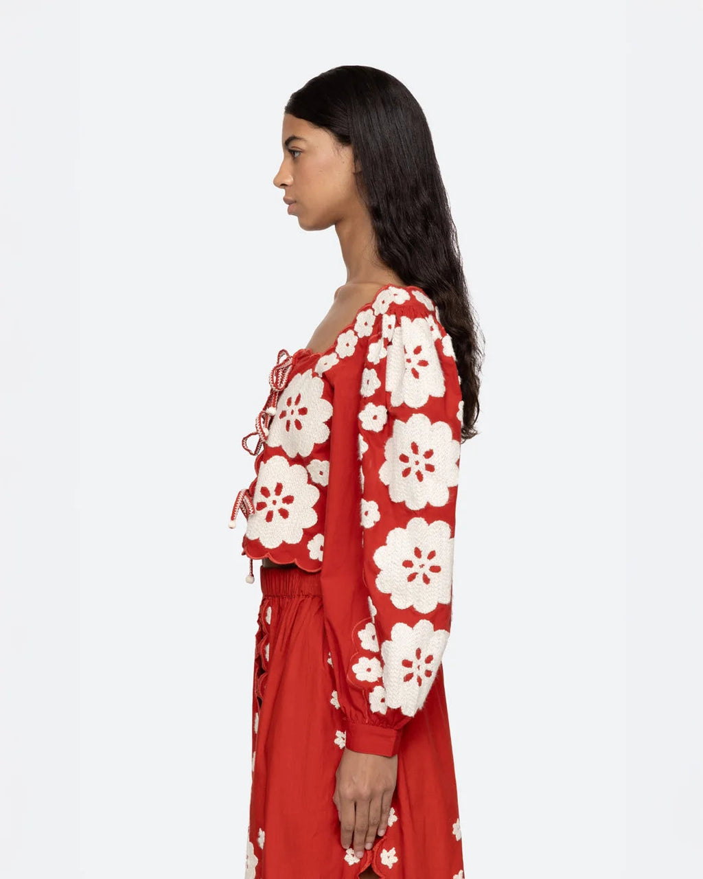 Sea NY Catrine Long Sleeve Top - Red
