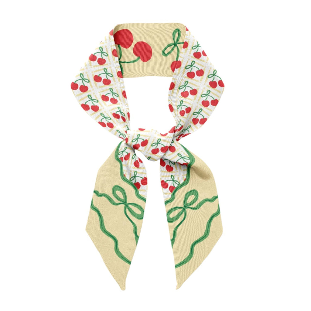 Centinelle Cherry Twilly Ribbon Scarf