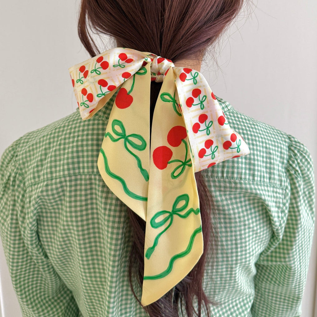 Centinelle Cherry Twilly Ribbon Scarf