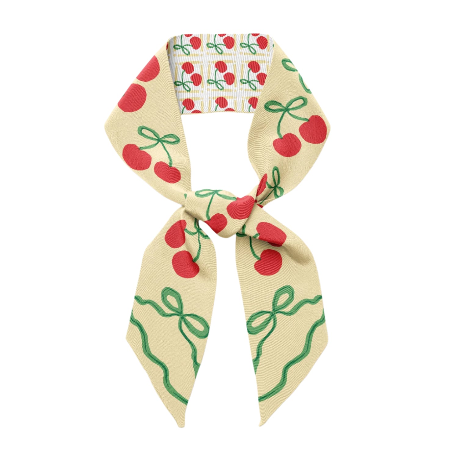 Centinelle Cherry Twilly Ribbon Scarf