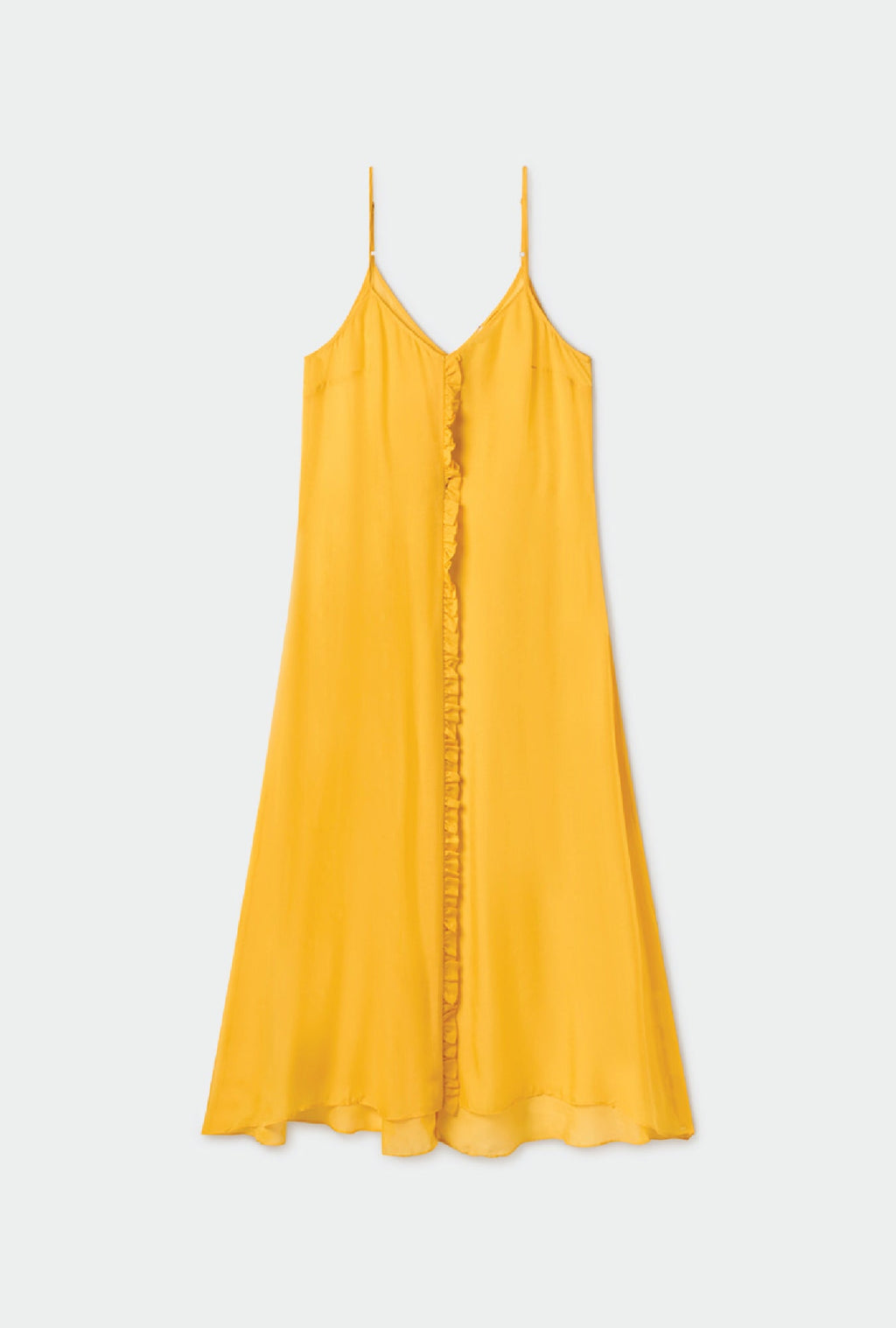 Silk Laundry Chiffon Toni Ruffle Dress - Goldfinch