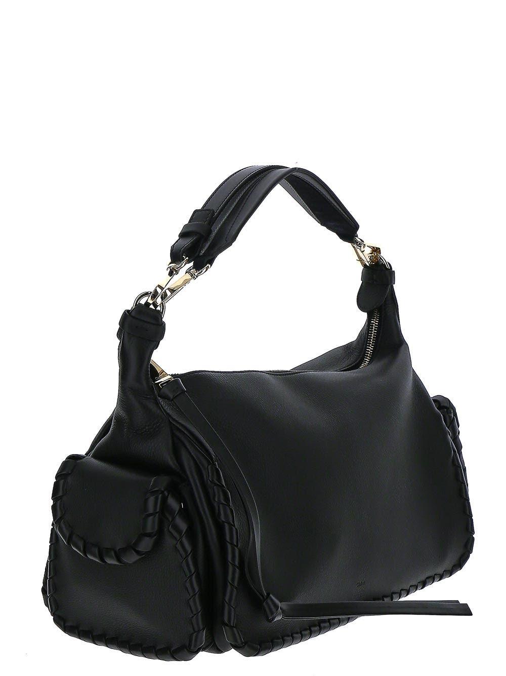 Chloé Black Leather Tote Bag - Black
