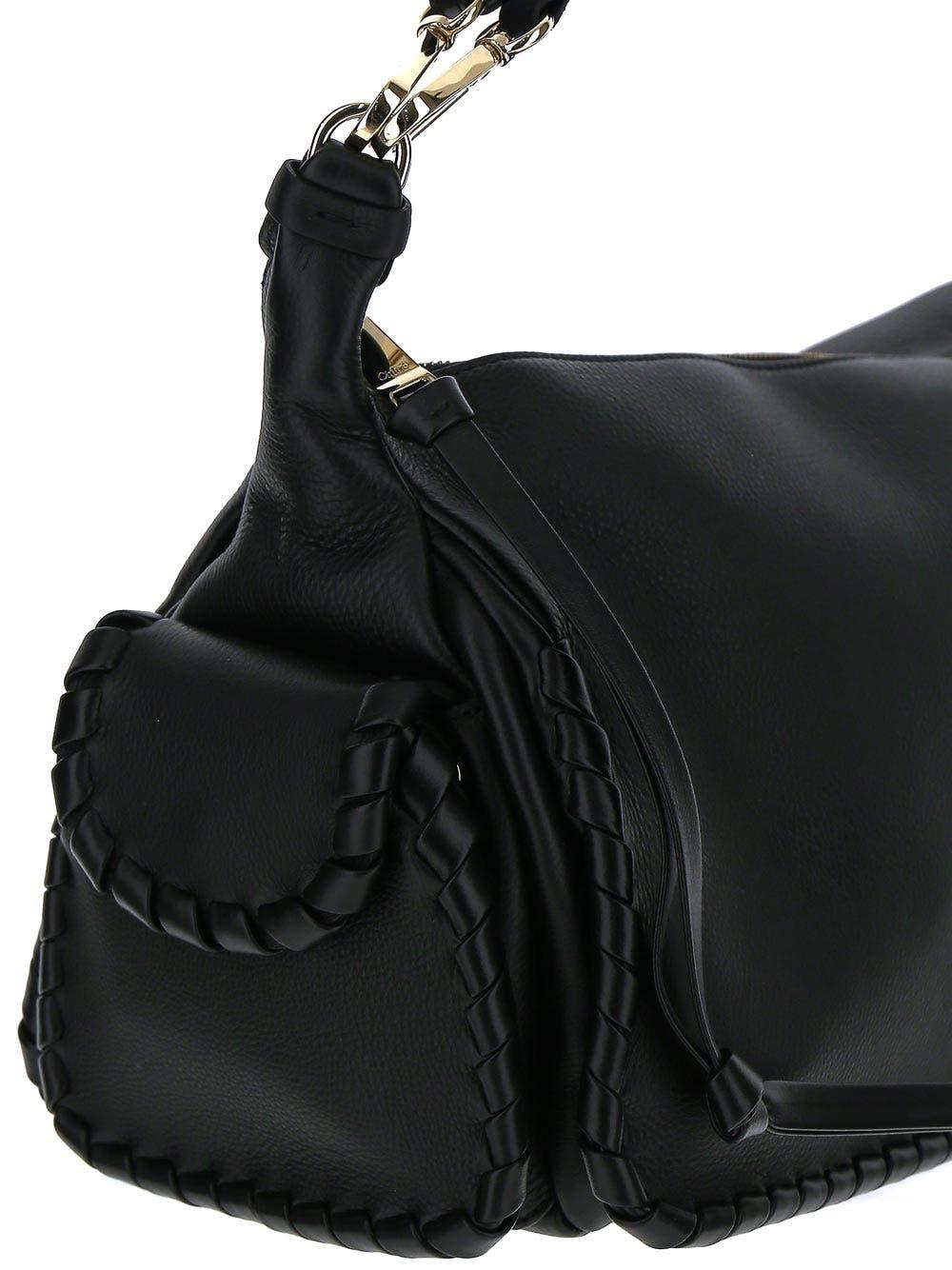 Chloé Black Leather Tote Bag - Black