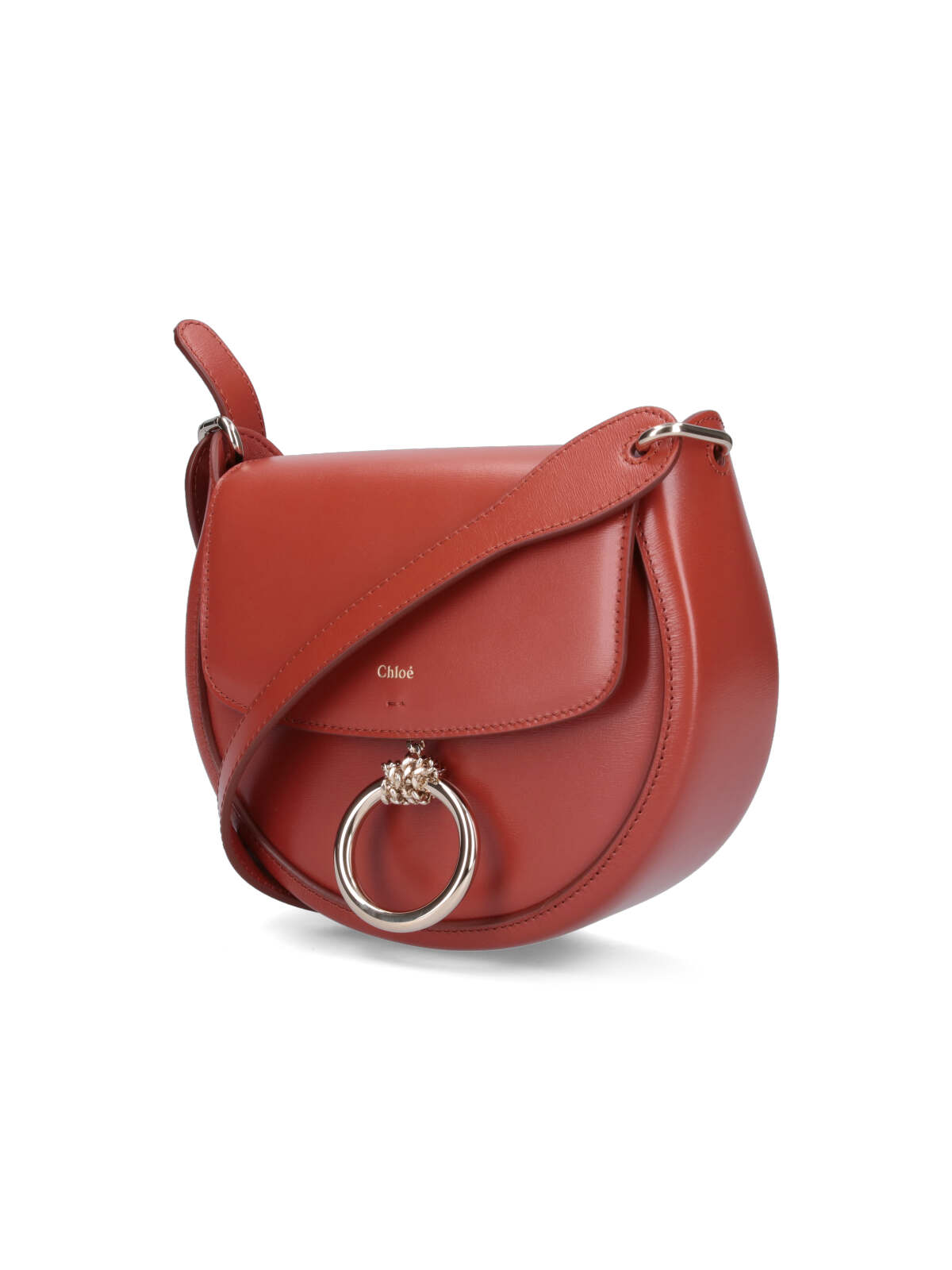 Chloé Brick Leather Small Arlene Crossbody Bag - Brown