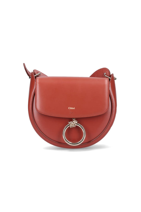 Chloé Brick Leather Small Arlene Crossbody Bag - Brown
