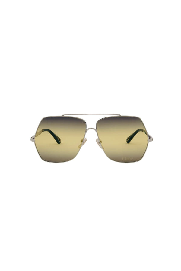 Chloé Aly Sunglasses - Silver/Gradient Green
