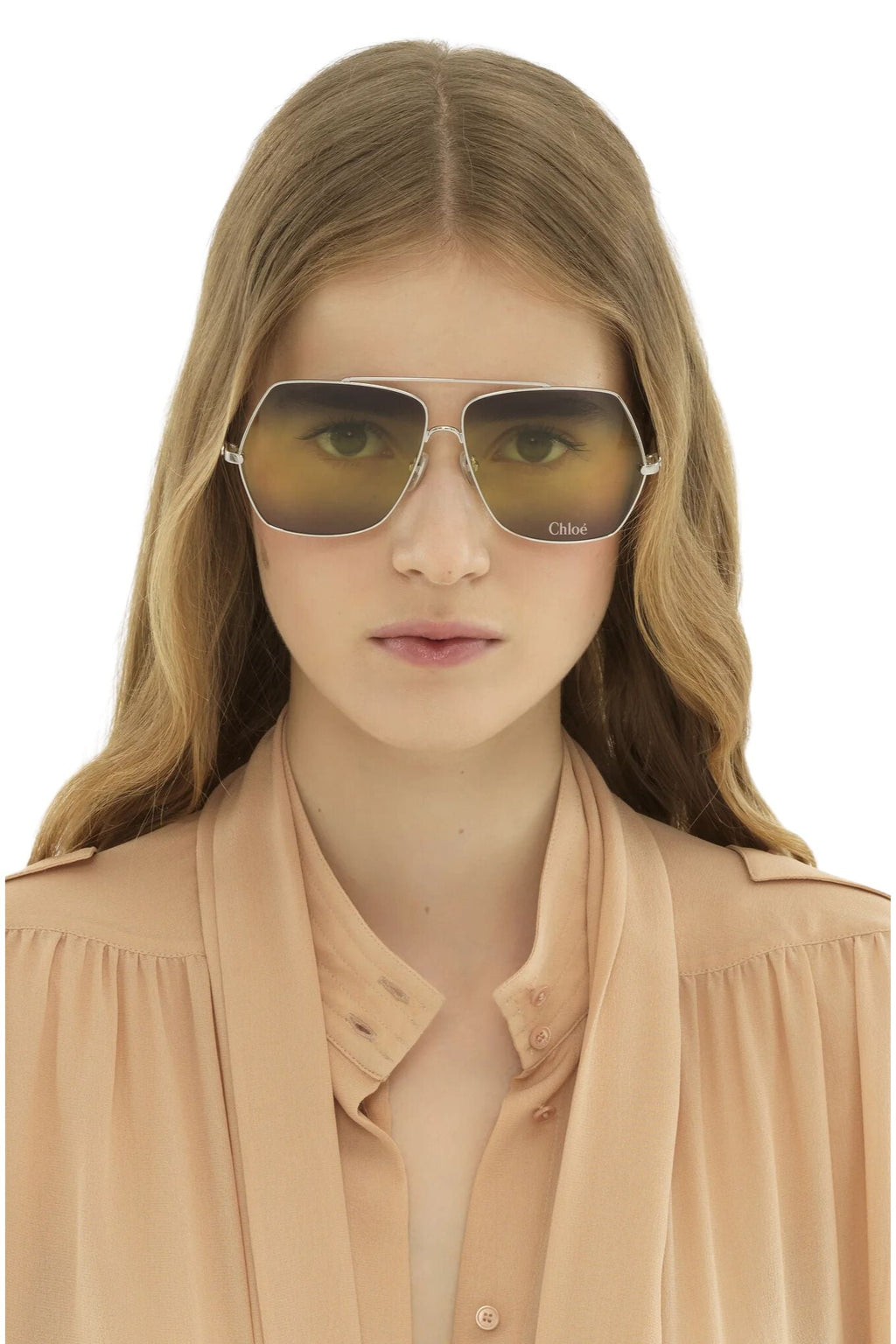 Chloé Aly Sunglasses - Silver/Gradient Green
