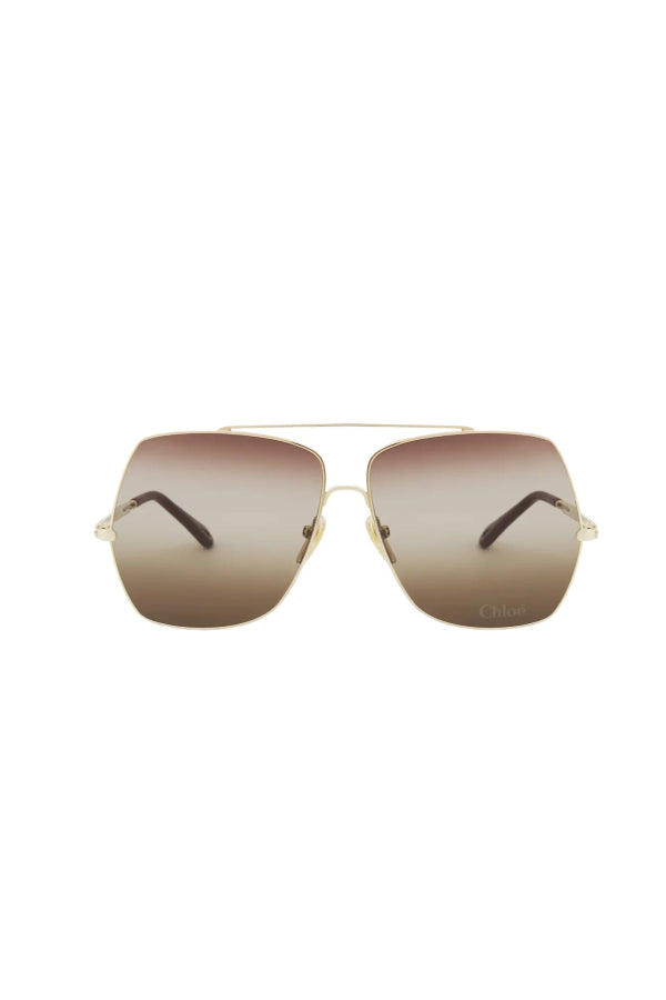 Chloé Aly Sunglasses - Gold/Gradient Brown