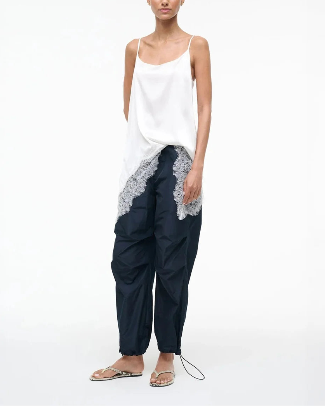 Staud Chloe Silk Cami Top - White