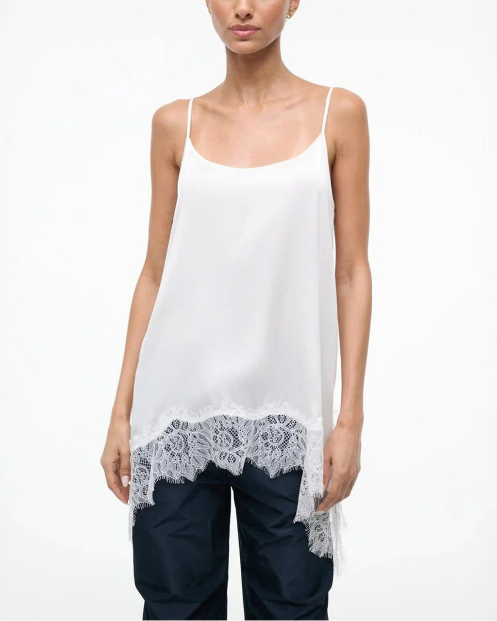 Staud Chloe Silk Cami Top - White