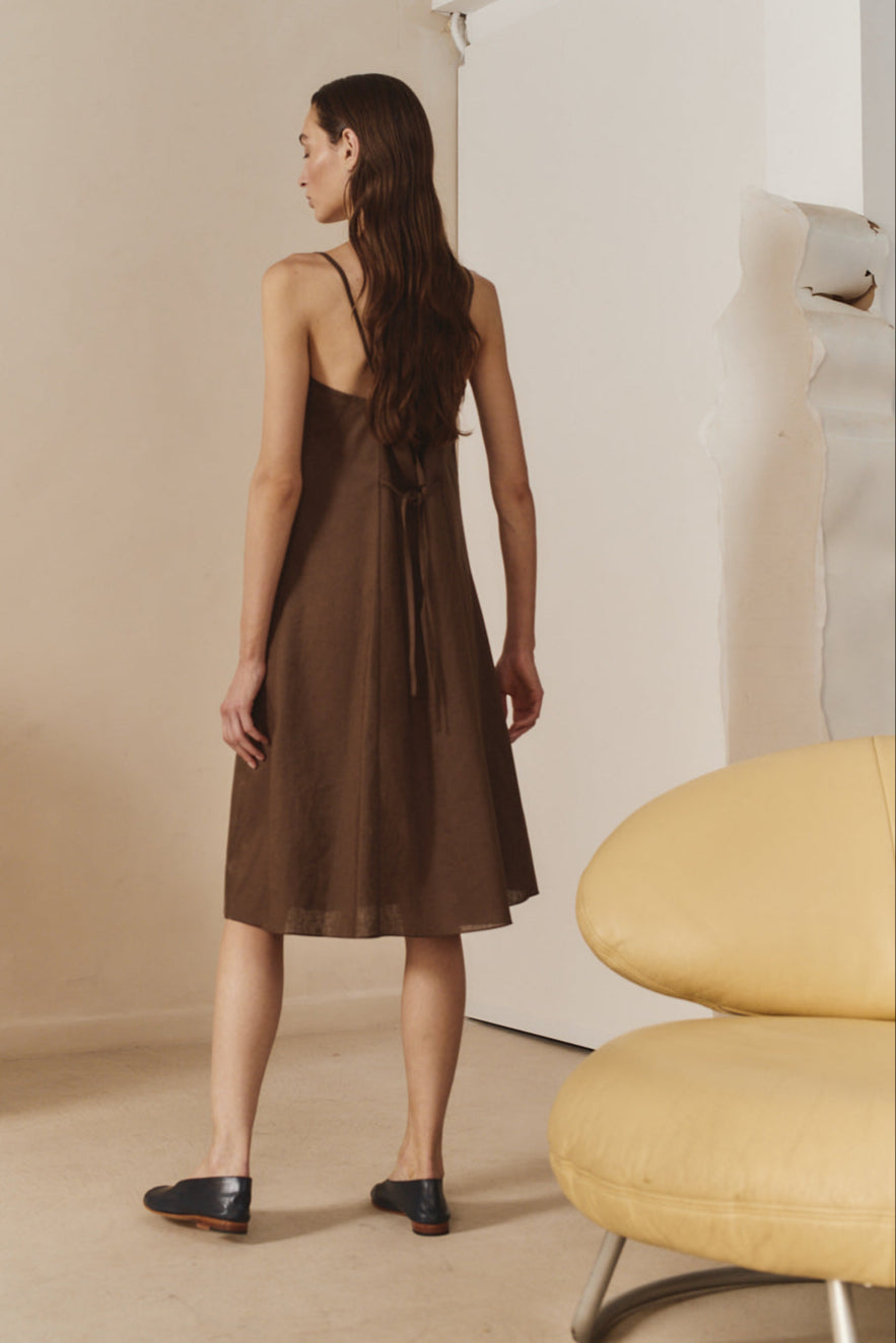 Datura Linen Midi Slip Dress