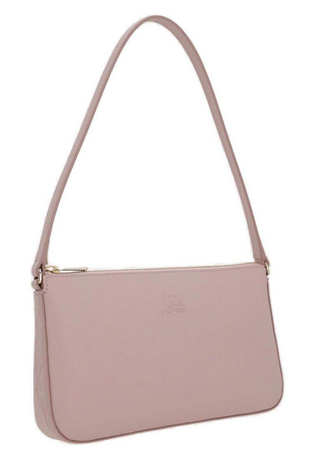 Christian Louboutin Logo Debossed Zip-up Shoulder Bag - Pink