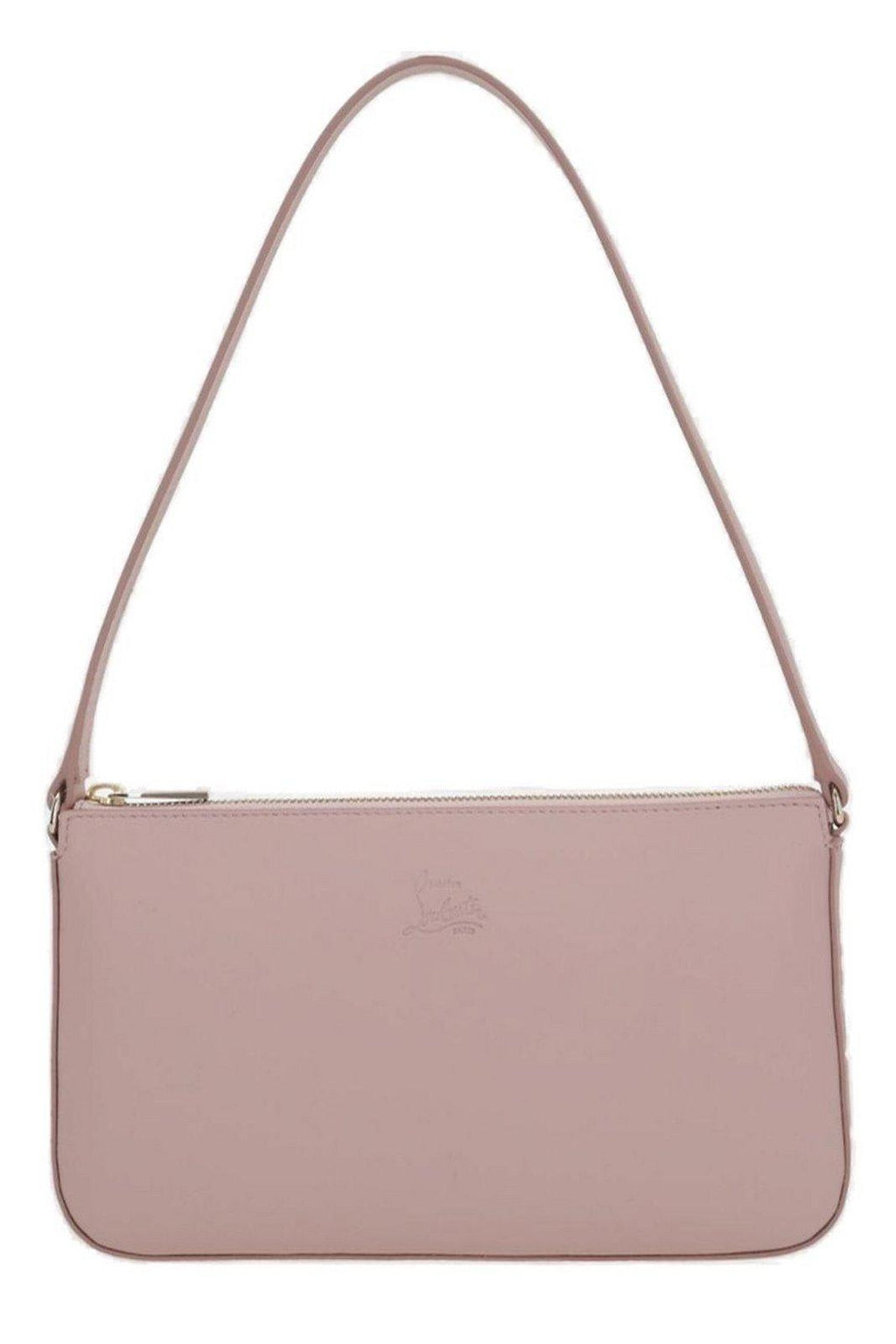 Christian Louboutin Logo Debossed Zip-up Shoulder Bag - Pink