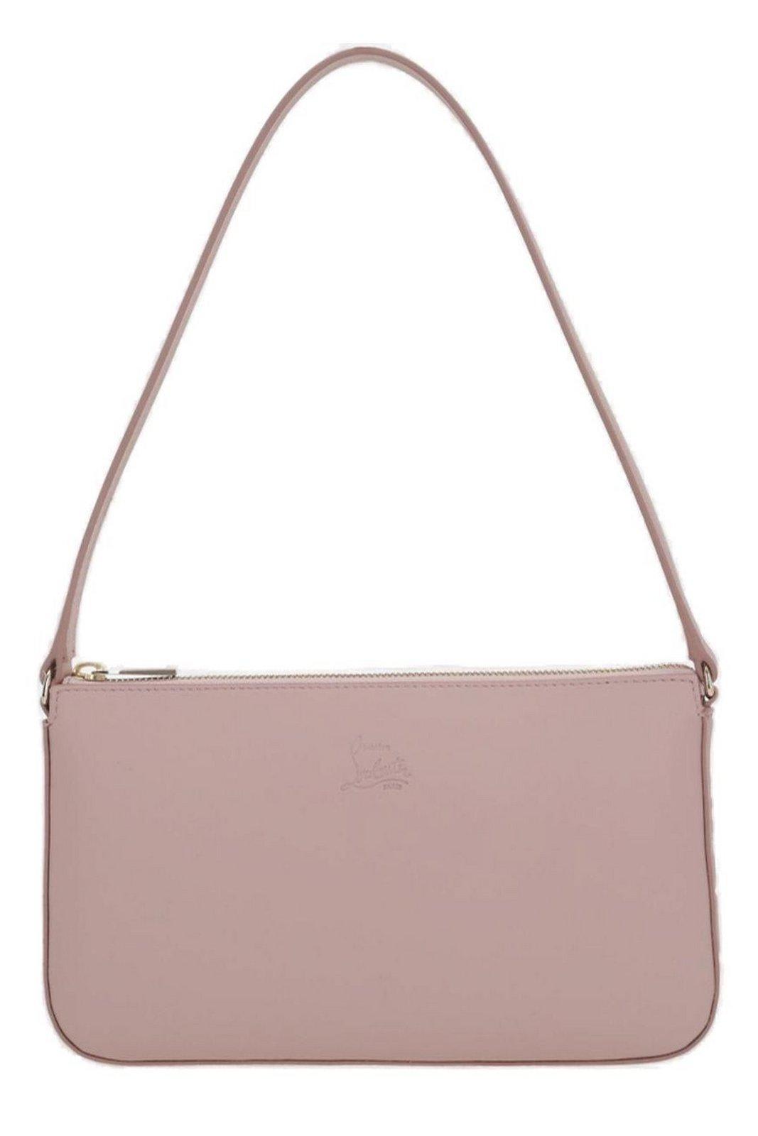 Christian Louboutin Logo Debossed Zip-up Shoulder Bag - Pink
