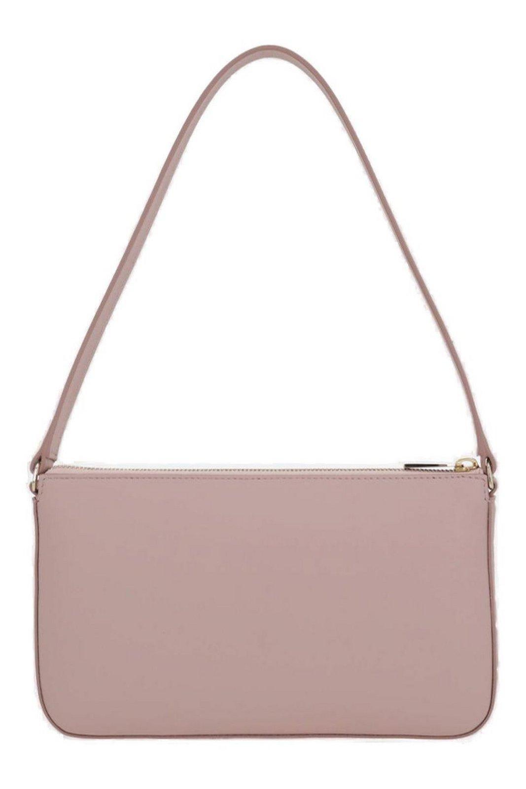 Christian Louboutin Logo Debossed Zip-up Shoulder Bag - Pink