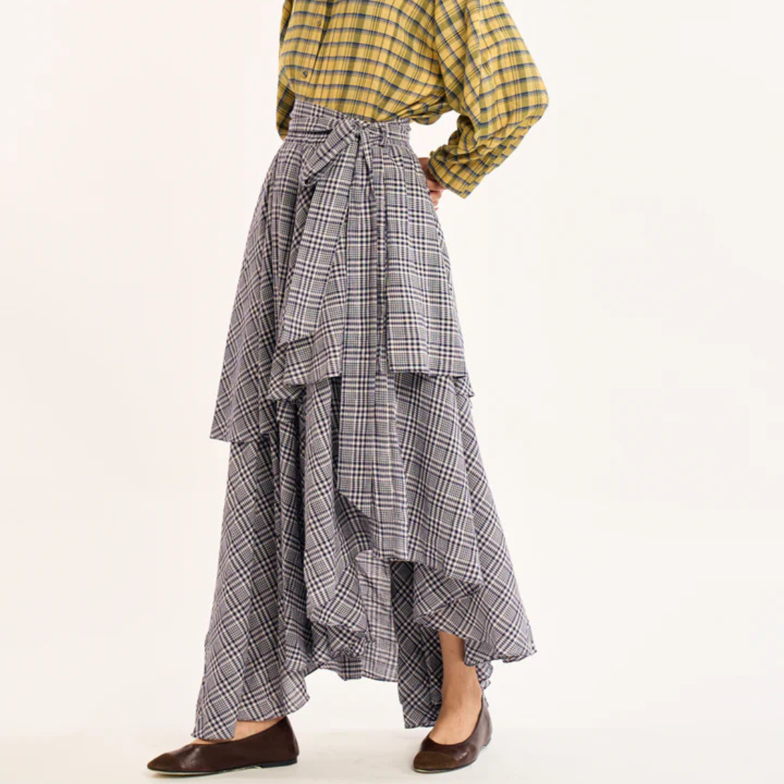 RUJUTA SHETH Circa Skirt - Kelp Chex