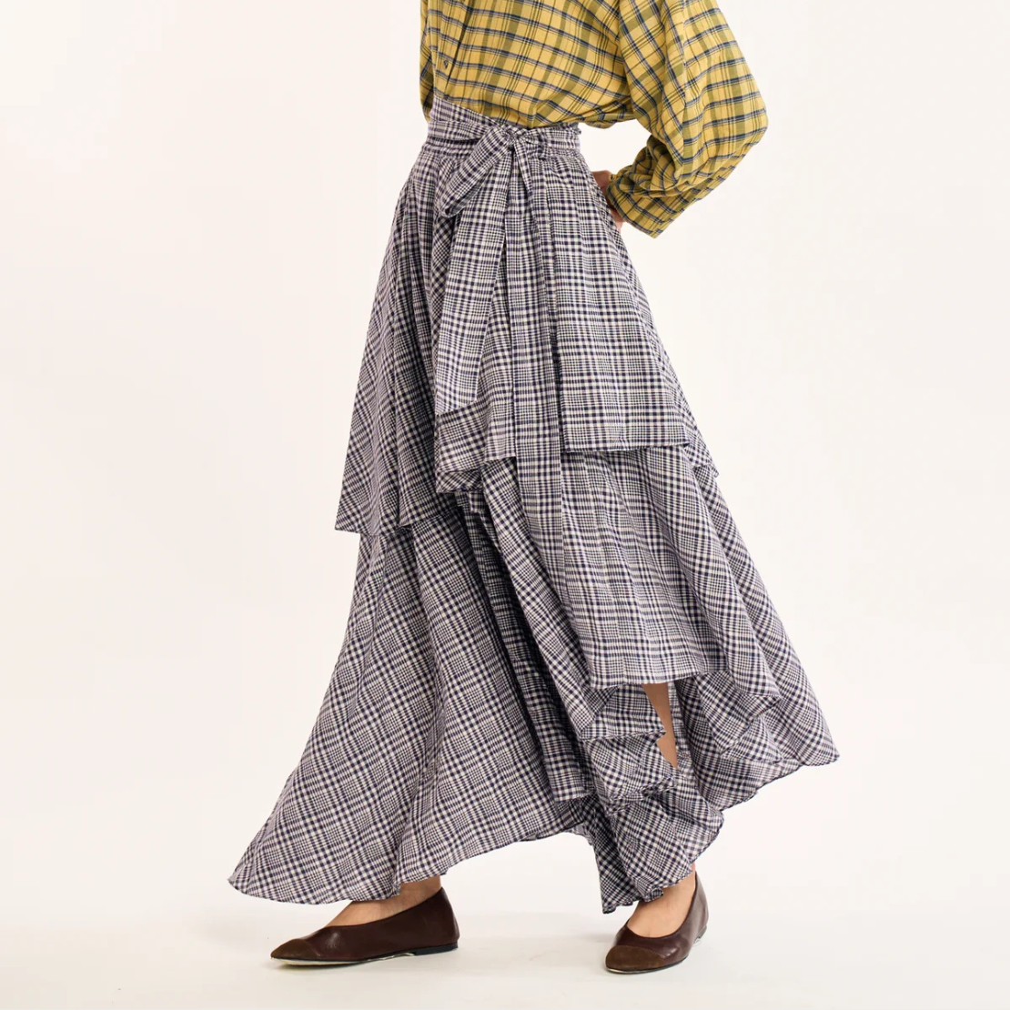 RUJUTA SHETH Circa Skirt - Kelp Chex