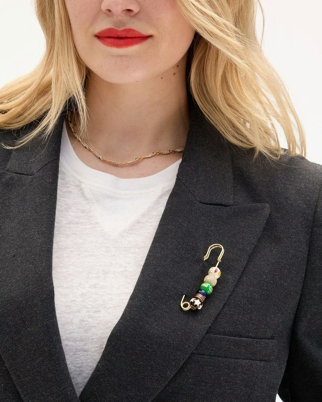 Clare V. Beaded Blazer Pin