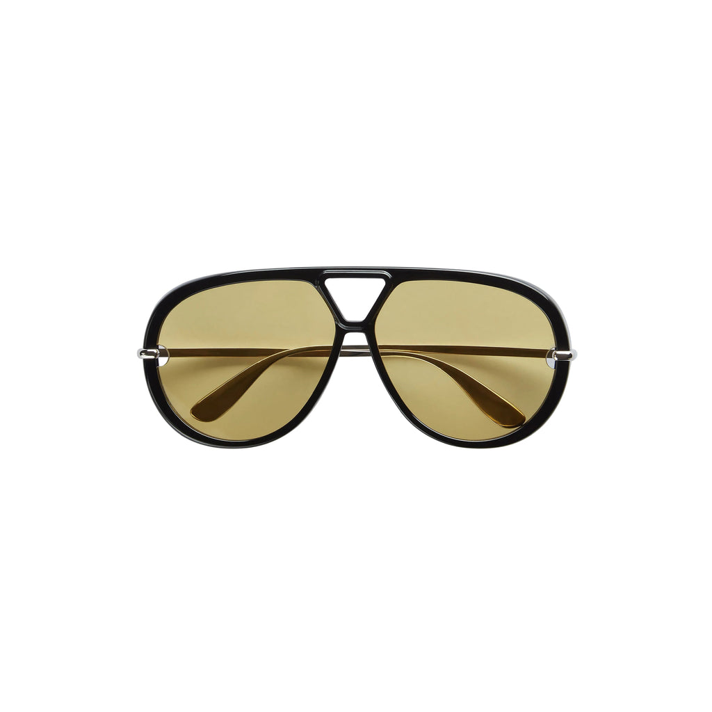 BOTTEGA VENETA Classic Aviator Sunglasses - Black/Yellow