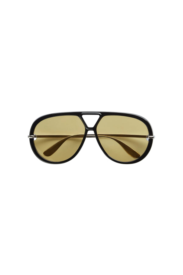 BOTTEGA VENETA Classic Aviator Sunglasses - Black/Yellow