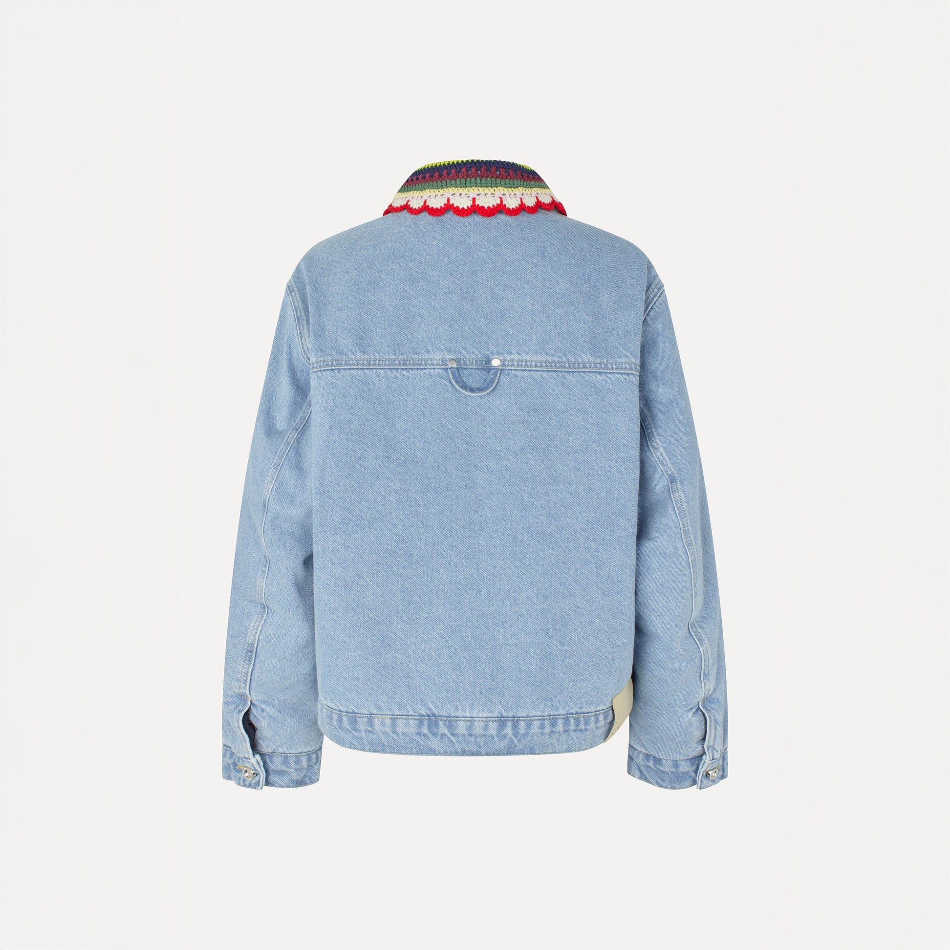 Stine Goya Collared Cropped Bomber Jacket - Denim Blue
