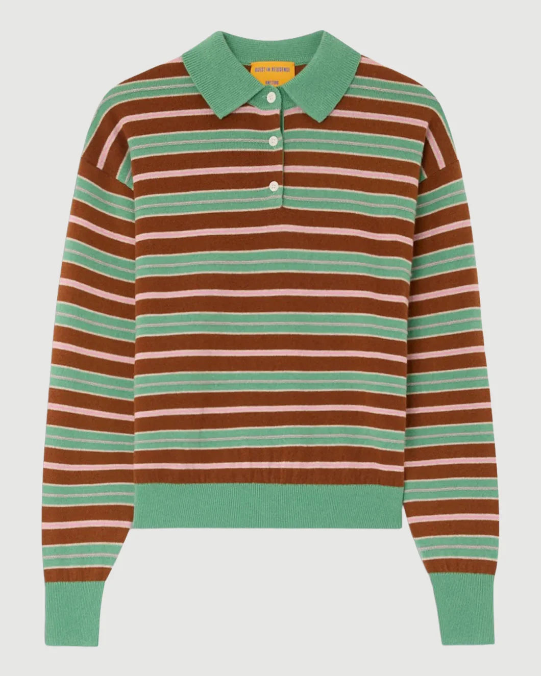 Guest in Residence Collegiate Stripe Polo Highland Combo - Green