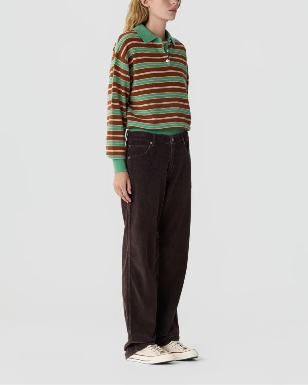 Guest in Residence Collegiate Stripe Polo Highland Combo - Green