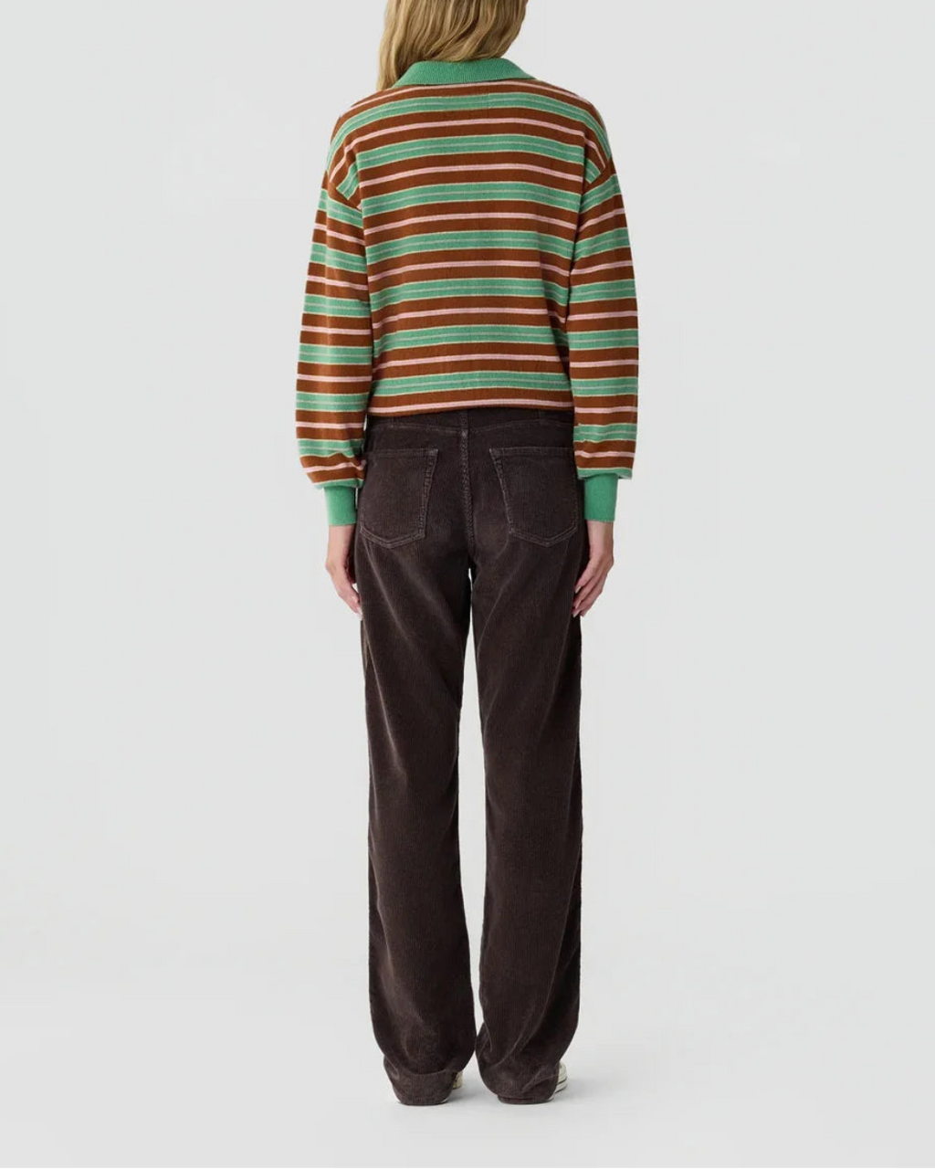 Guest in Residence Collegiate Stripe Polo Highland Combo - Green