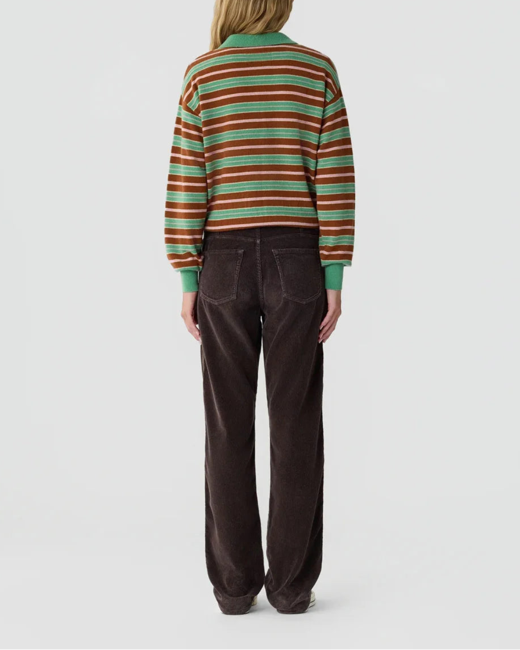 Guest in Residence Collegiate Stripe Polo Highland Combo - Green