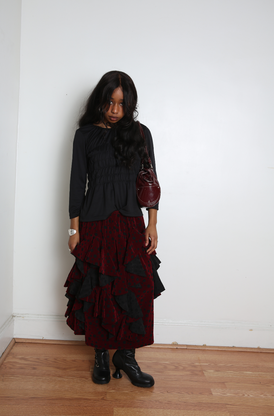Comme des Garçons Skirt - Black/Burgundy