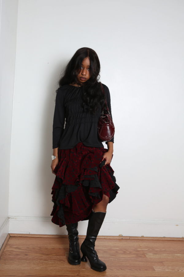 Comme des Garçons Skirt - Black/Burgundy