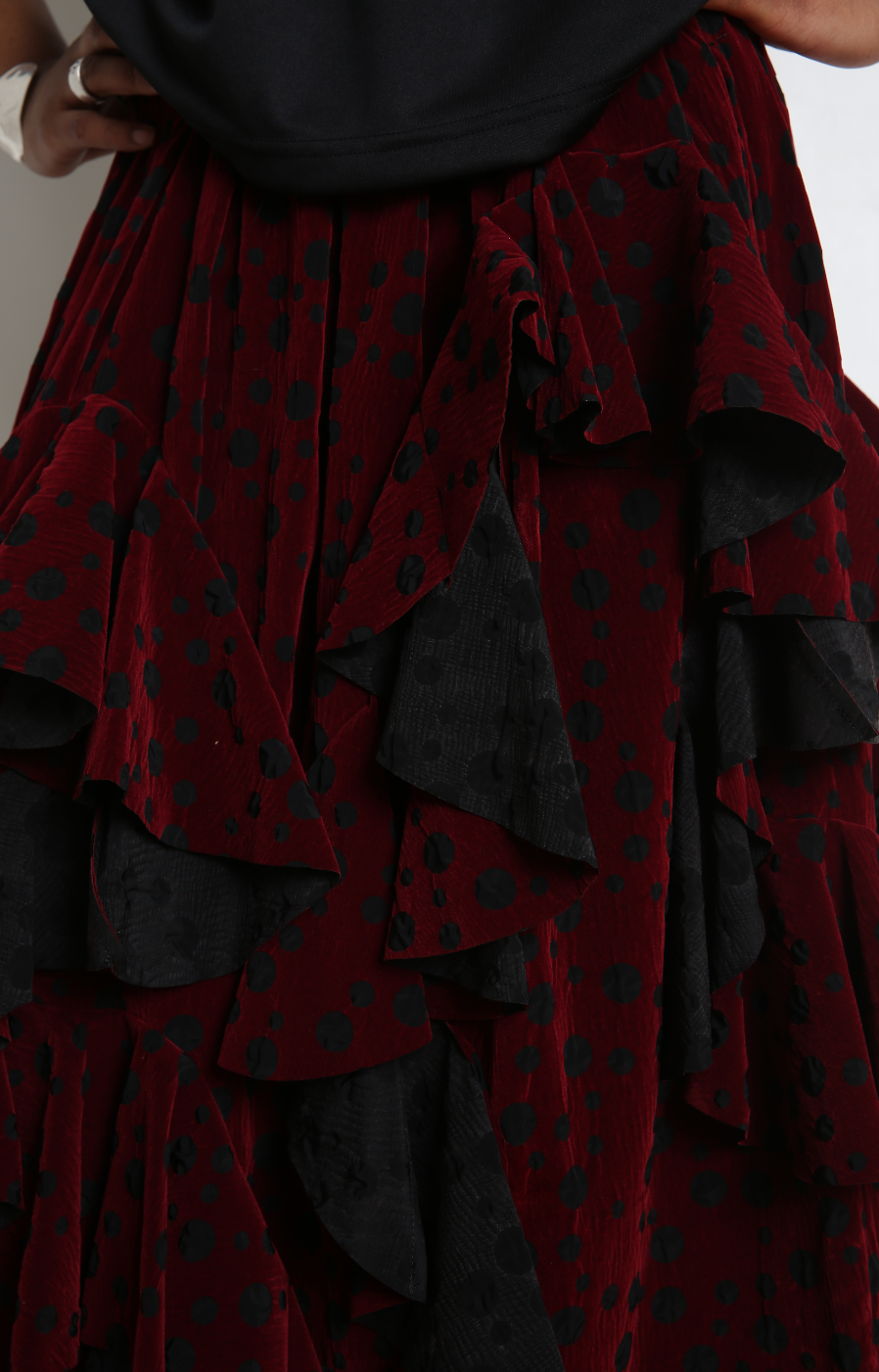 Comme des Garçons Skirt - Black/Burgundy