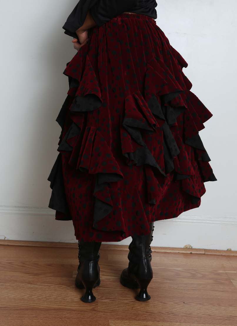 Comme des Garçons Skirt - Black/Burgundy