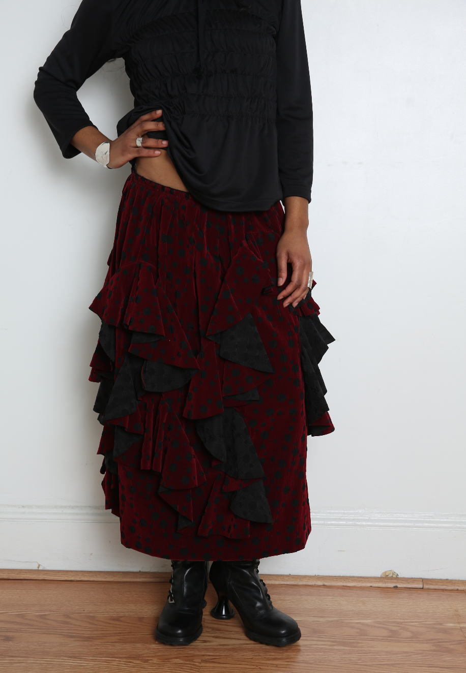 Comme des Garçons Skirt - Black/Burgundy