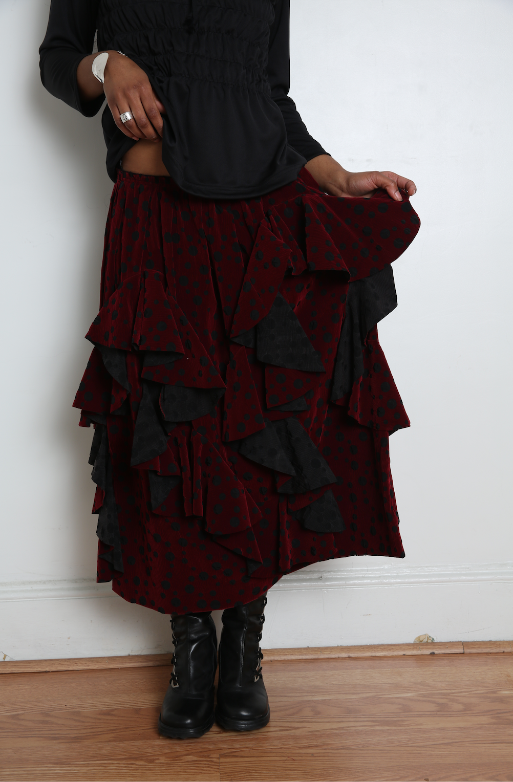 Comme des Garçons Skirt - Black/Burgundy