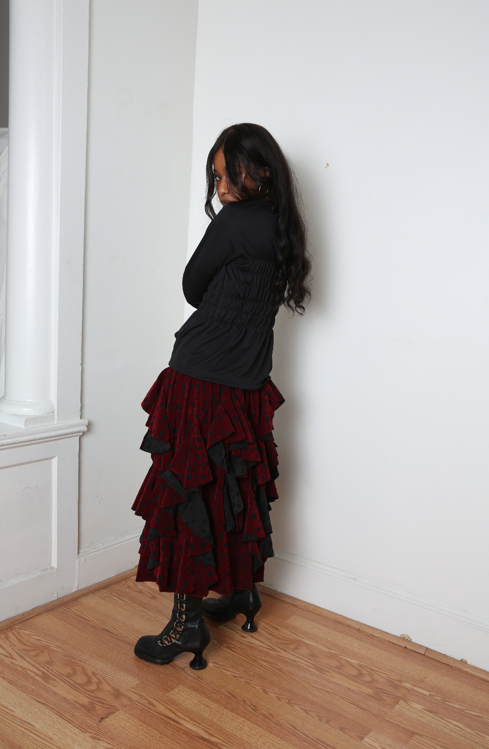 Comme des Garçons Skirt - Black/Burgundy