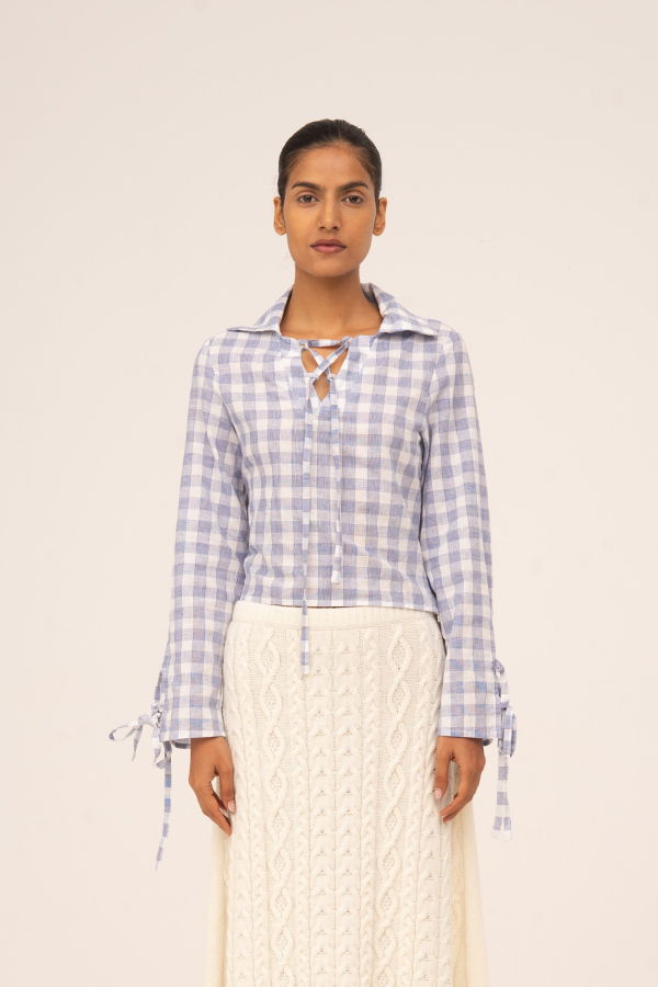 Carmensays Commute Shirt - Blue Plaid