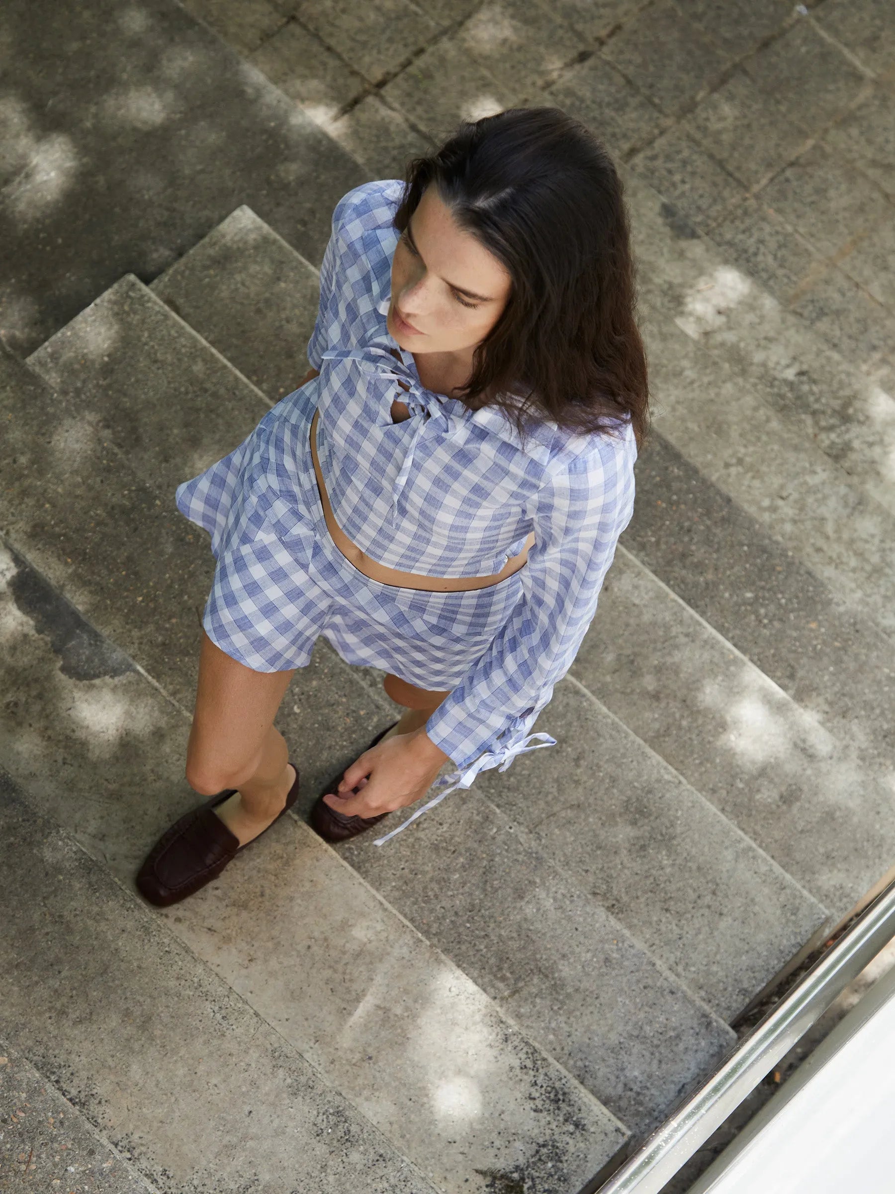 Carmensays Commute Shirt - Blue Plaid