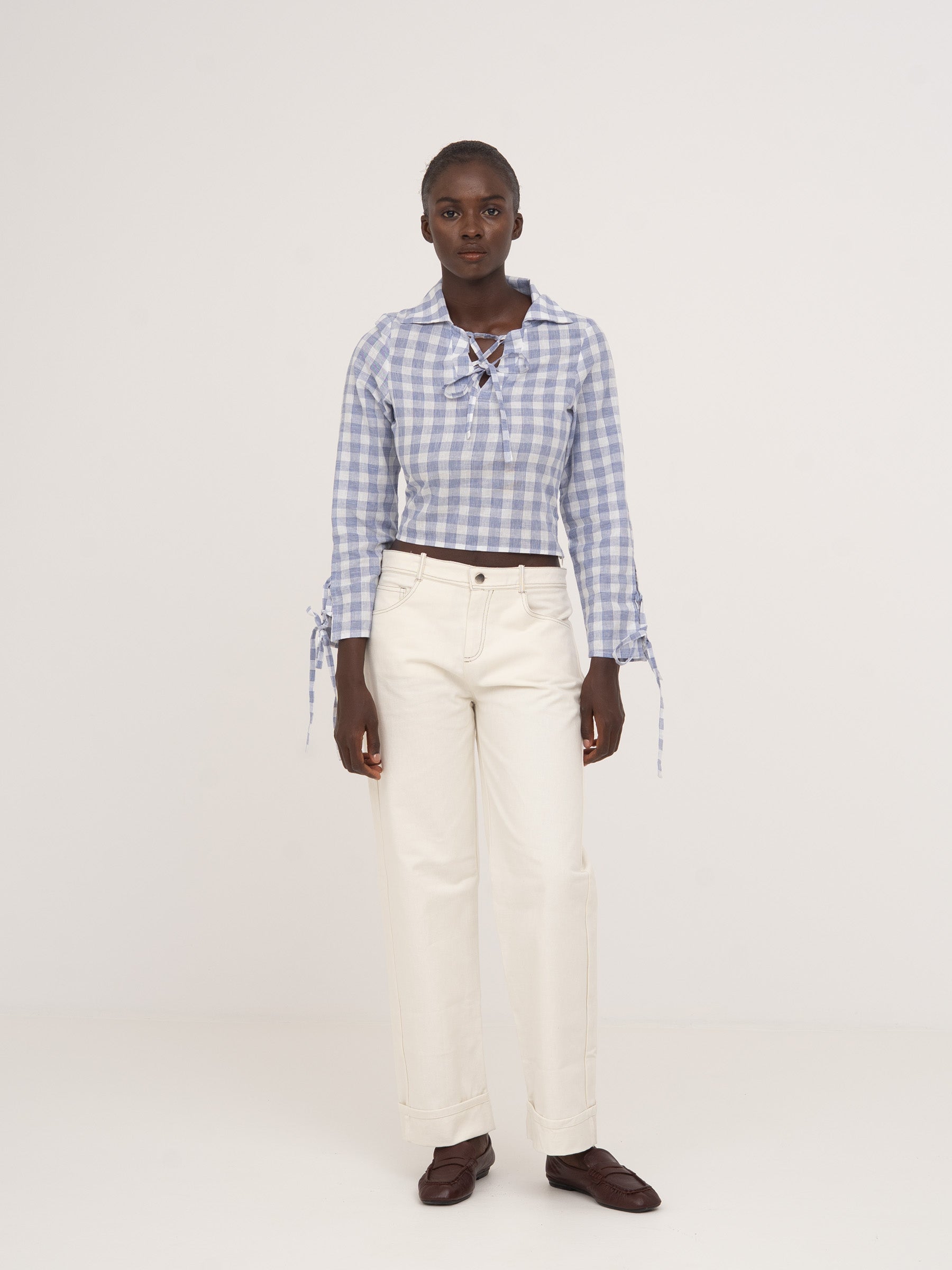 Carmensays Commute Shirt - Blue Plaid