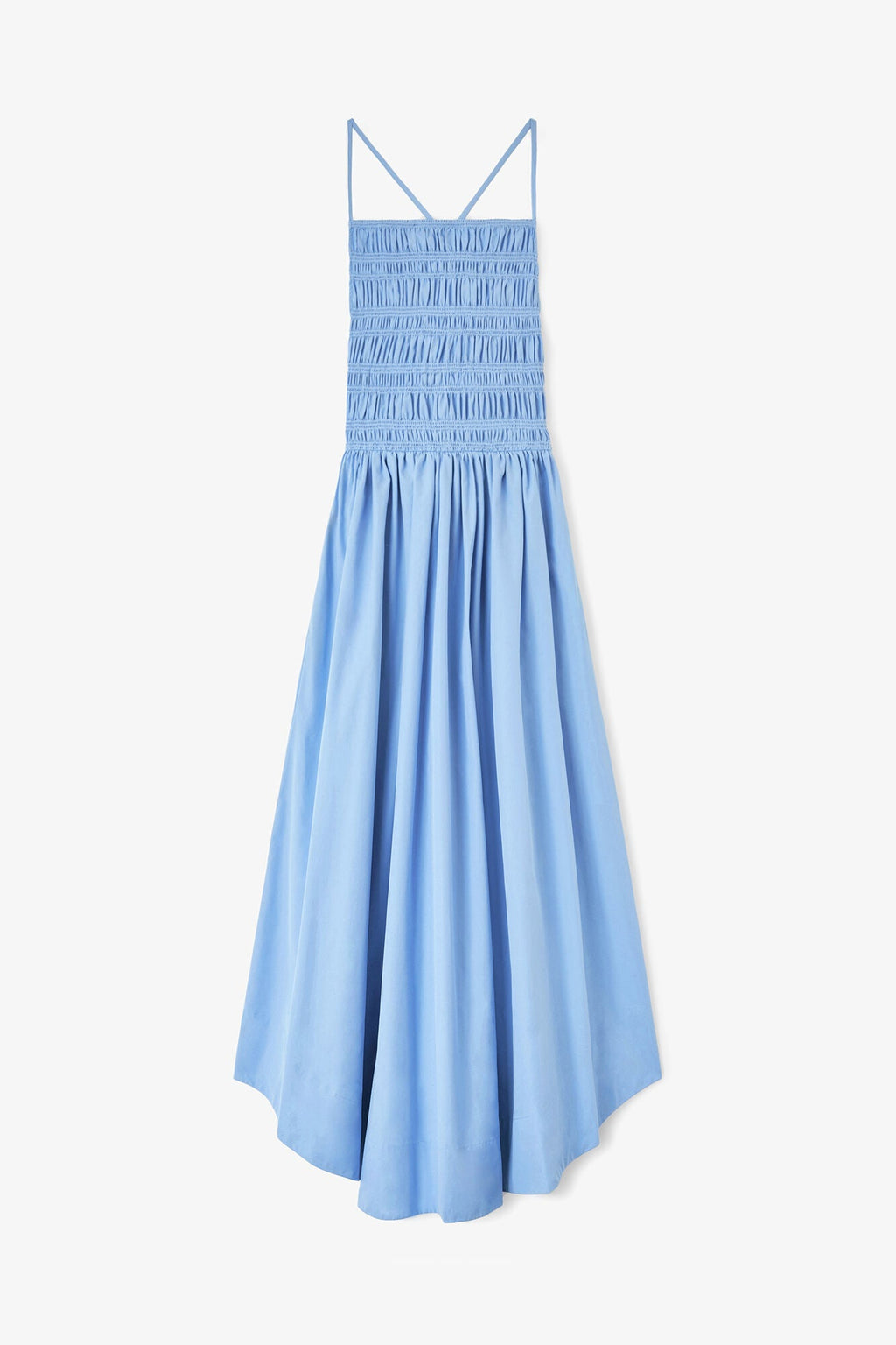 Ganni Compact Poplin Long Smocked Dress