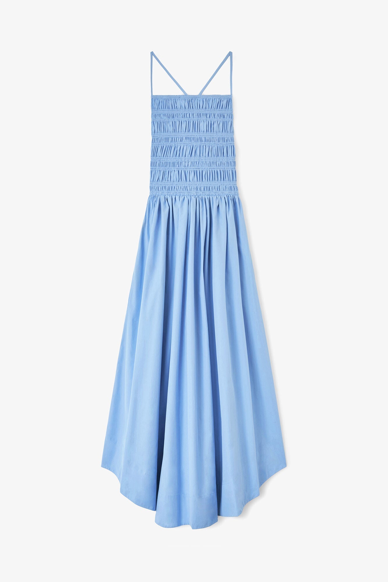 Ganni Compact Poplin Long Smocked Dress