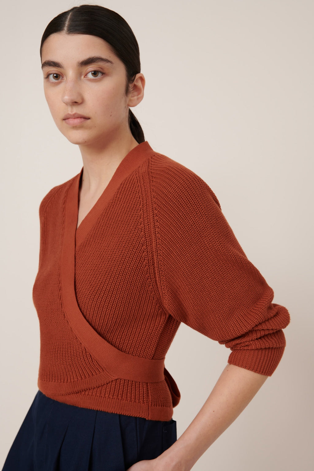 Kowtow Composure Cardigan - Clay Red